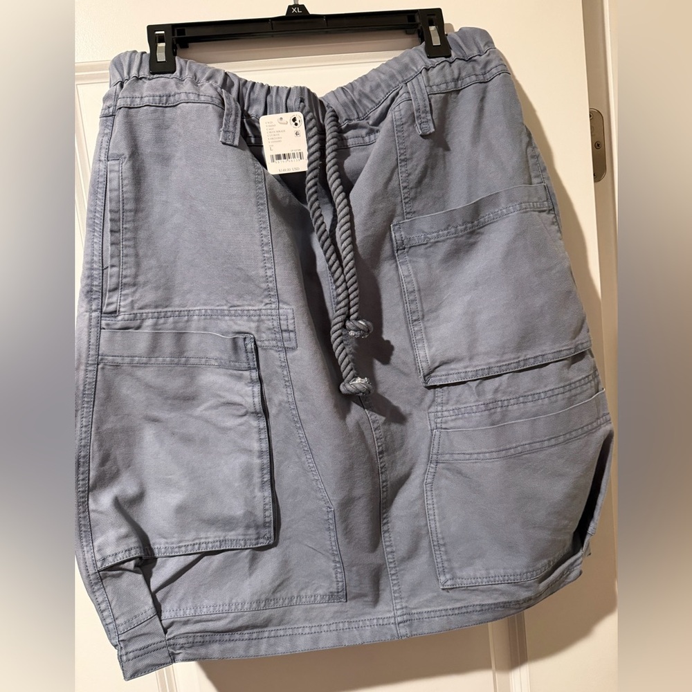 Free People Blue Mirage Cargo Skirt 🔥 Size L